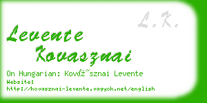 levente kovasznai business card